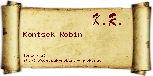 Kontsek Robin névjegykártya